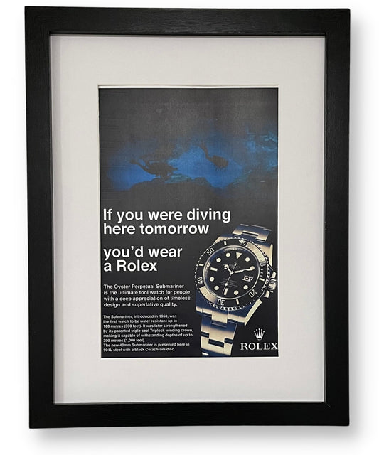 Rolex Submariner framed ad